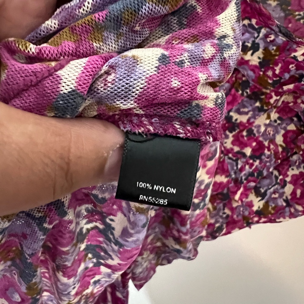 Express Floral Ruffle Tank Top - Pink - Picture 4 of 5